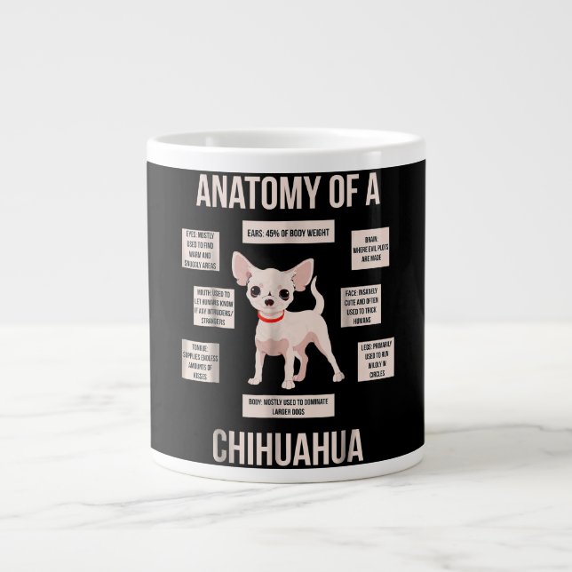 Grande Tasse Anatomie Drôle Du Cadeau Du Chihuahua (Devant)
