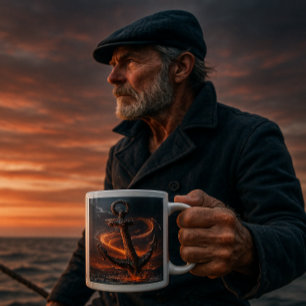 Grande Tasse Ancre rustique avec feu - Oreille marine