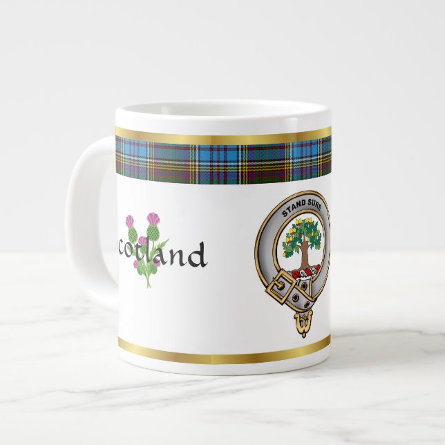 Grande Tasse Anderson Clan Badge Tartan & Motto (Devant gauche)