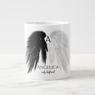 Grande Tasse ANGEL AILES 'Seulement demi-mal' Monogramme drôle
