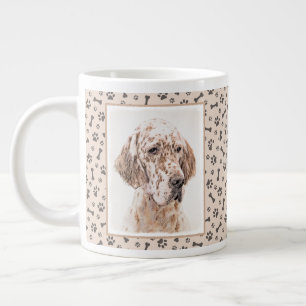 Grande Tasse Anglais Setter Orange Belton Peinture Chien Art