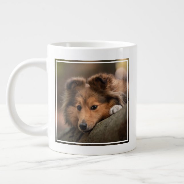 Grande Tasse Animaux de bébés cutest | Shetland Sheepdog Puppy (Gauche)