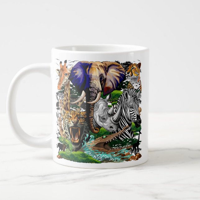 Grande Tasse Animaux sauvages de la Savane africaine (Gauche)