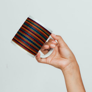 Grande Tasse Années 1970 rétro rayures vintages et zig zag