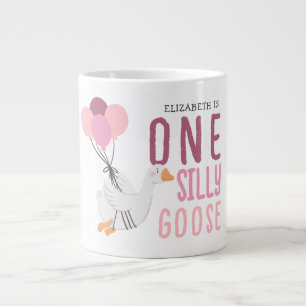 Grande Tasse Anniversaire d'une oie sotte rose