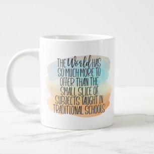 Grande Tasse Aquarelle arc-en-ciel Citation pour l'éducation à
