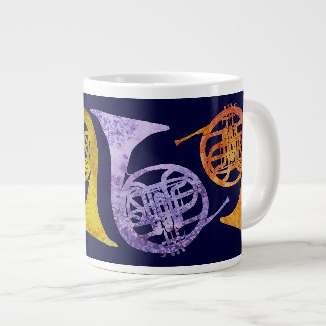 Grande Tasse Aquarelle Cornes françaises (Devant droit)