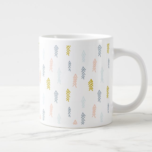 Grande Tasse Aquarelle douce Chevron Motif (Droite)