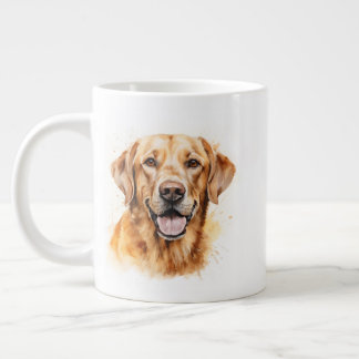 Grande Tasse Aquarelle Golden Labrador Retriever Chien