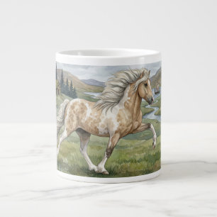 Grande Tasse Aquarelle Jument islandaise Pinto charismatique