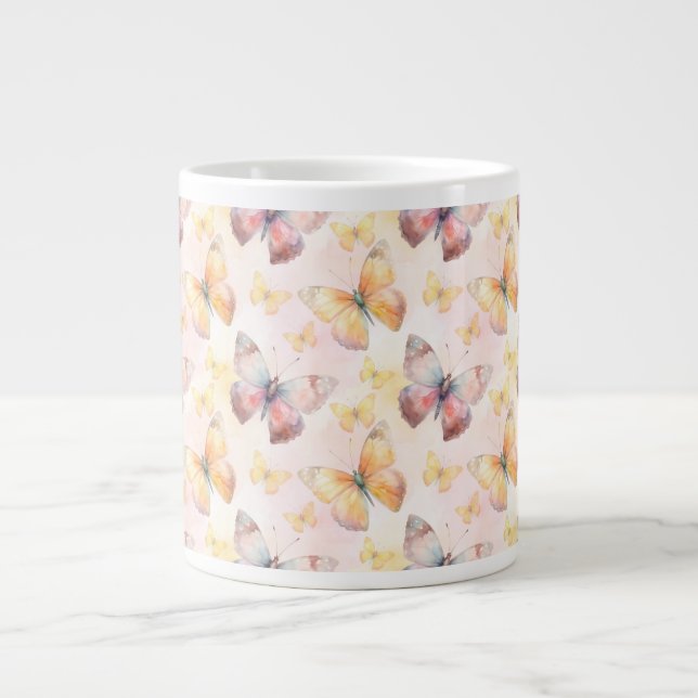 Grande Tasse Aquarelle Papillon Whimsy (Devant)