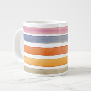 Grande Tasse Aquarelle pinceau peint à la main, banderoles.