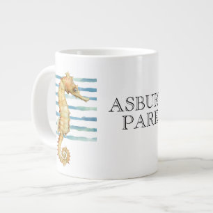 Grande Tasse Aquarelle Plage de Seahorse