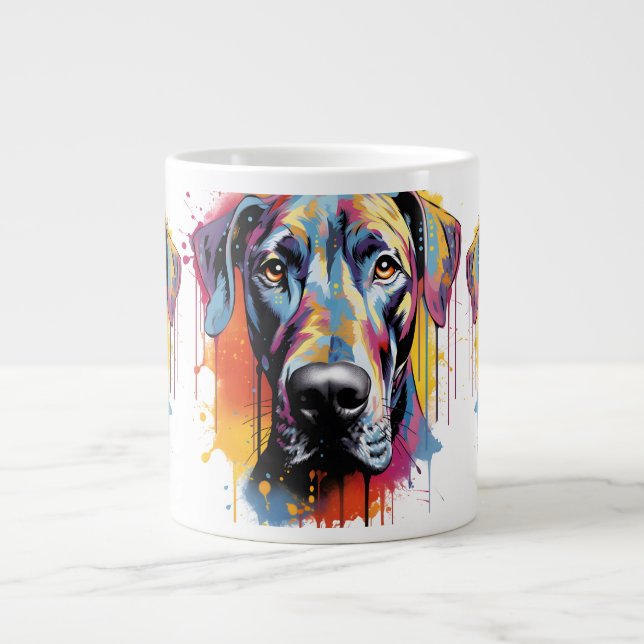 Grande Tasse Aquarelle Rainbow Great Dane (Devant)