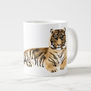 Grande Tasse Aquarelle Tiger Repose