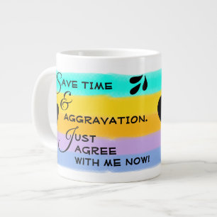 Grande Tasse Aquarelles arc-en-ciel et type d'Humour sarcastiqu