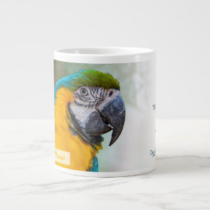 Grande Tasse Ara bleu et jaune Psaume 145:9 KJV