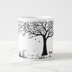 Grande Tasse Arbres noirs sur un Arrière - plan blanc