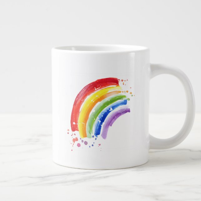 Grande Tasse Arc-en-ciel en aquarelle (Droite)