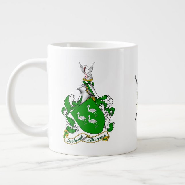Grande Tasse Armoiries irlandaises d'Ahearne personnalisées (Gauche)