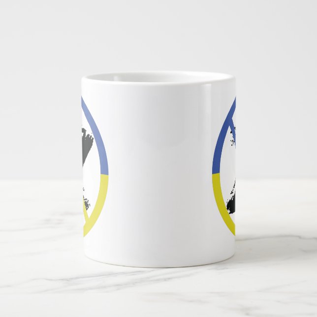 Grande Tasse Arrêtez la guerre en Ukraine Jetez un oreiller (Devant)