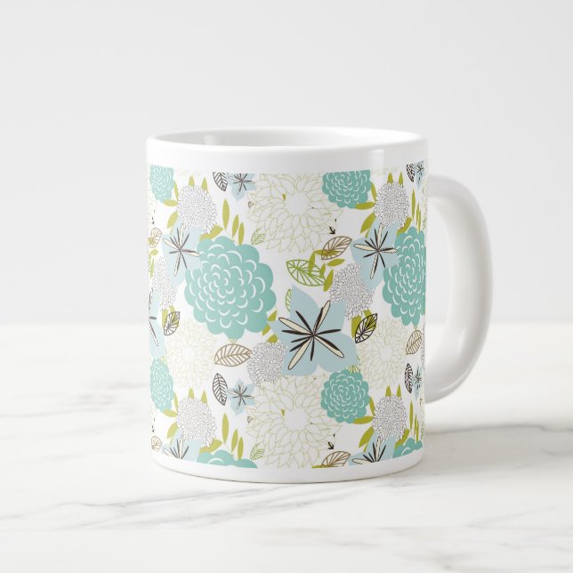 Grande Tasse arrière - plan floral 5 (Devant droit)