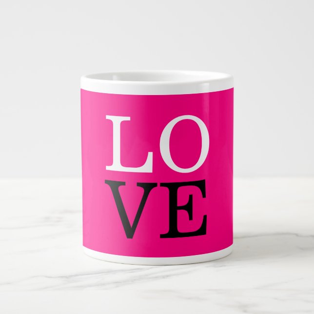 Grande Tasse Arrière - plan rose Mariage d'amour (Devant)