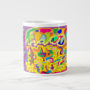 Grande Tasse Art Abstrait comme Josephs Manteau multicolore !