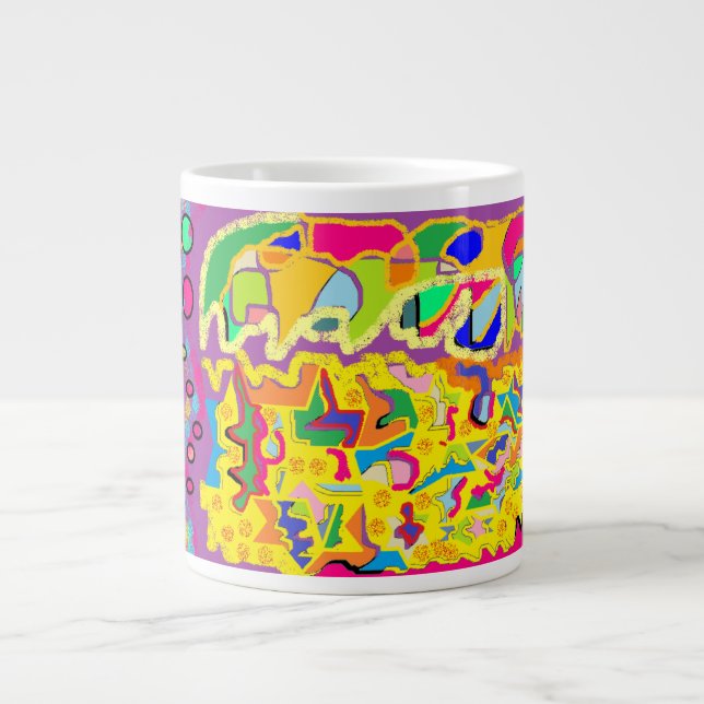 Grande Tasse Art Abstrait comme Josephs Manteau multicolore ! (Devant)