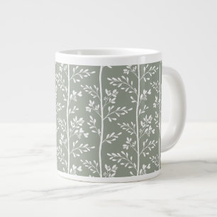 Grande Tasse Art floral vert eucalyptus raffiné