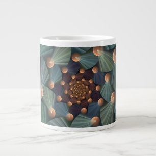 Grande Tasse Art Fractal Abstrait Avec Profondeur Bleu Brown Ar