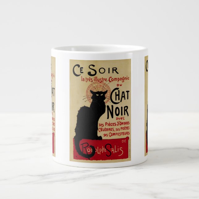 Grande Tasse Art Nouveau vintage, Ce Soir Conversation Noir Cha (Devant)