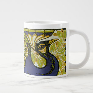 Grande Tasse Art Nouveau vintage, plume de paon de Macmillan