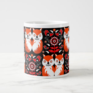 Grande Tasse Art populaire de renard scandinave