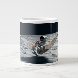 Grande Tasse Astronaute se détendant avec de la bière sur la Lu