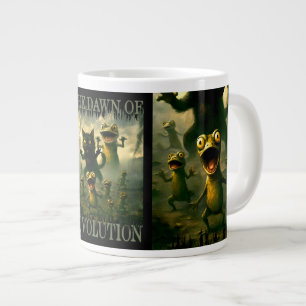Grande Tasse Aube de la révolution drôle chat lézards grenouill
