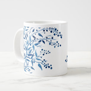 Grande tasse avec dessin à l'aquarelle Branches Bl