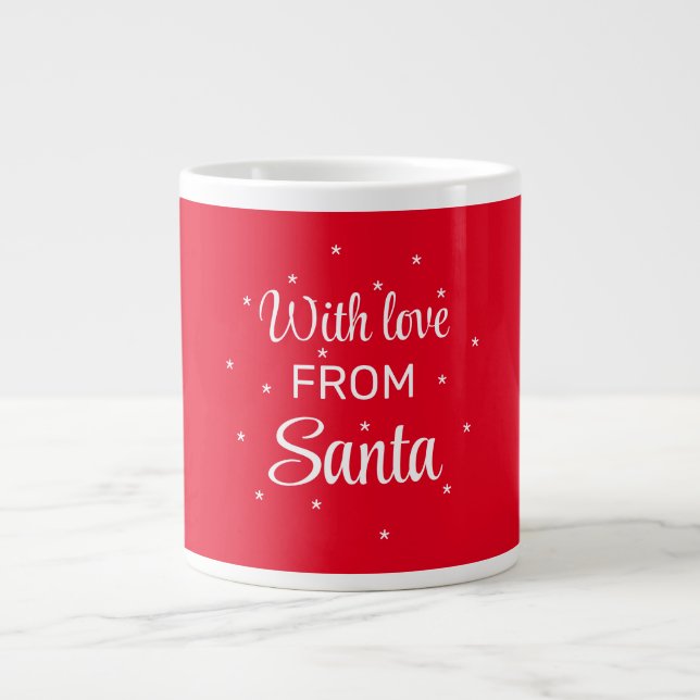 Grande Tasse Avec l'amour de Père Noël rouge flacons blancs (Devant)