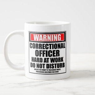 Grande Tasse Avertissement Agent Correctionnel Dur Au Travail
