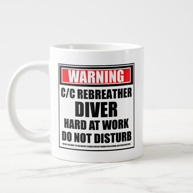 Grande Tasse Avertissement C/C Rebreather Diver Diver dur au tr (Gauche)