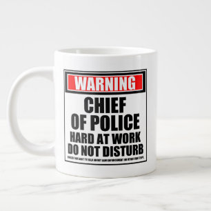 Grande Tasse Avertissement Chef De Police Dur Au Travail