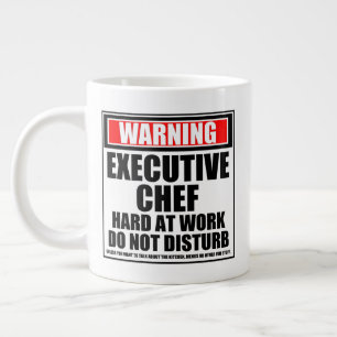 Grande Tasse Avertissement Chef Exécutif Dur Au Travail Ne Déra