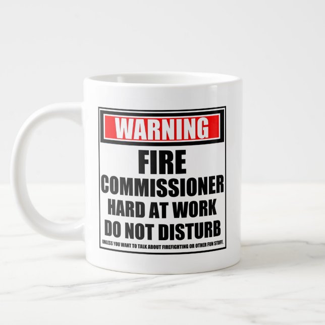 Grande Tasse Avertissement Commissaire Aux Incendies Dur Au Tra (Gauche)