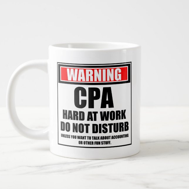 Grande Tasse Avertissement CPA Dur Au Travail Ne Dérangez Pas (Gauche)