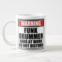 Avertissement Funk Drummer Dur Au Travail Ne Distu