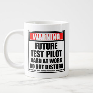 Grande Tasse Avertissement Futur Pilote D'Essai Dur Au Travail