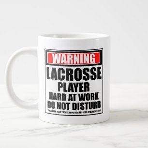 Grande Tasse Avertissement Lacrosse Player Dur Au Travail