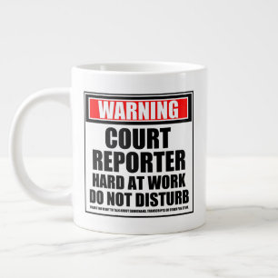 Grande Tasse Avertissement Le Journaliste Dur Au Travail Ne Dér