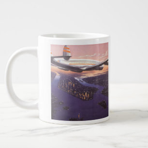 Grande Tasse Avion vintage sur la rivière Hudson, New York City