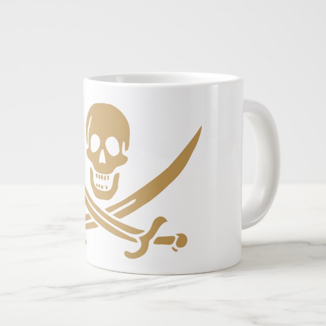 Grande Tasse Aztec Gold Crâne et cutlass Pirate Calico Jack (Devant droit)